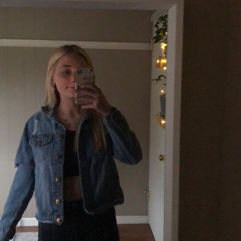 distressed jean jacket